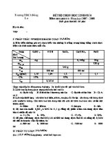 Đề thi chọn học sinh giỏi môn Hoá học 8 - Năm học 2007 - 2008
